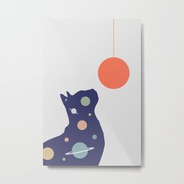 Cat Landscape 49 Metal Print | Retro, Drawing, Curated, Space, Catlover, Spacecat, Simplicity, Boho, Catlandscape, Sun 