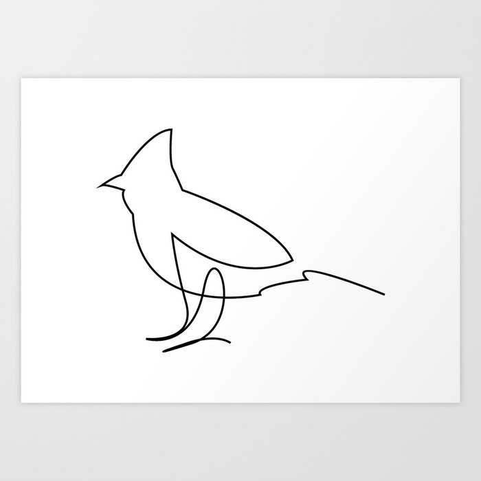 One Line Bird Art Print