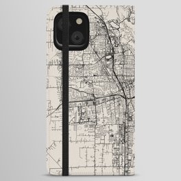 Santa Rosa USA - City Map - Black and White Aesthetic iPhone Wallet Case
