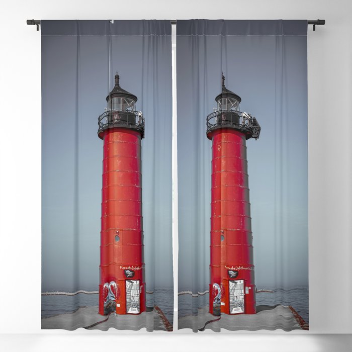Kenosha Pierhead Light Selective Color Lake Michigan Lighthouse Wisconsin Blackout Curtain