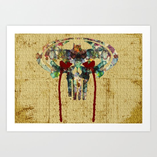 Watercolor Punisher Bat Art Print