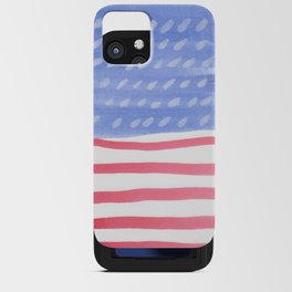 American Flag 4th of July watercolor design iPhone Card Case