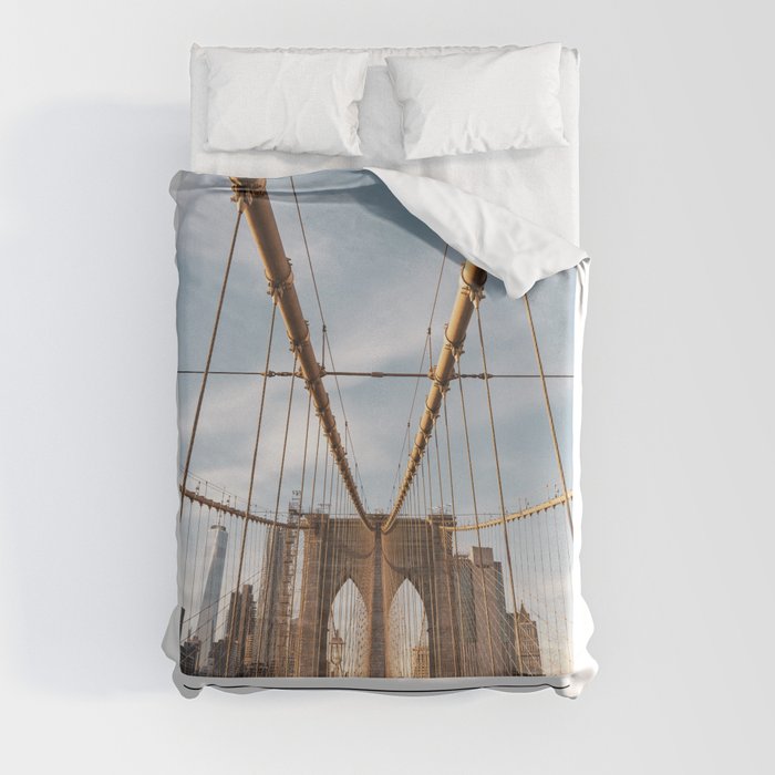New York City | Brooklyn Bridge | Travel Photography Minimalism Duvet Cover