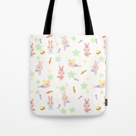Funny bunnies, cute cartoon characters Tote Bag