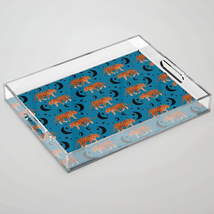 Tiger Moon Blue Acrylic Tray