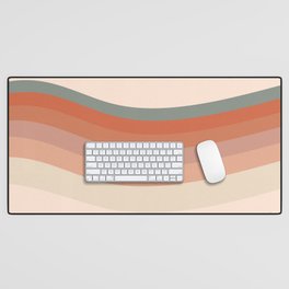 Haana - Colourful Wavy Retro Stripes Art Design Pattern Desk Mat