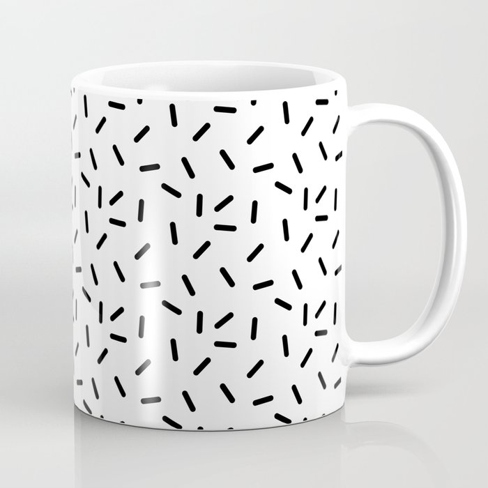 Sprinkles Black on White Pattern Coffee Mug