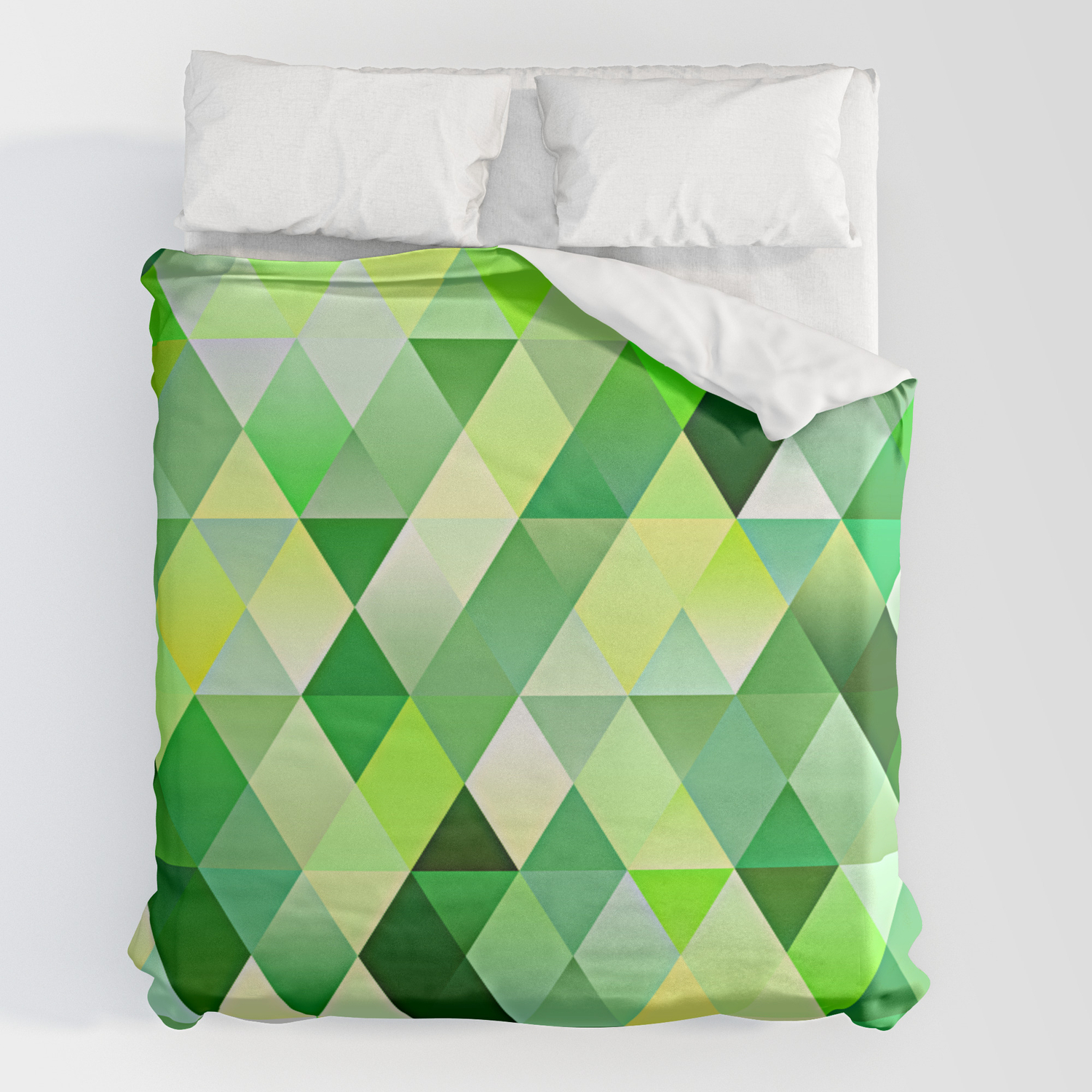 Lime Green Yellow White Diamond, Lime Green And White Duvet Covers