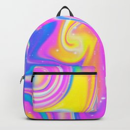 Vibrant Liquid Abstract Pour Painting Pink Backpack