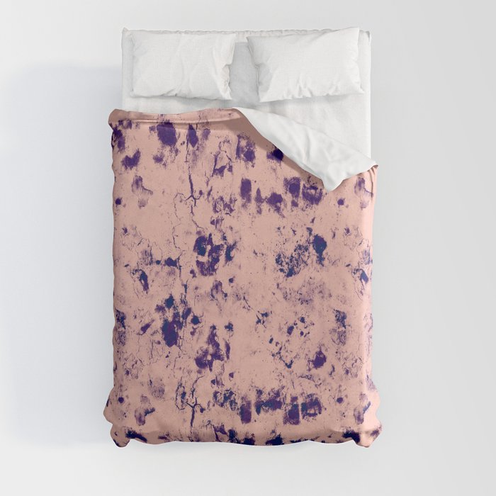 Soft Rock // Abstract in Navy Blue and Blush Duvet Cover