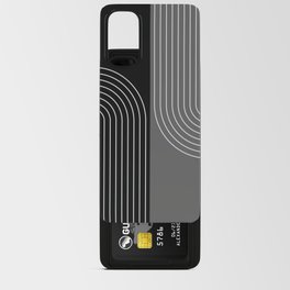 Abstract Geometric Rainbow Lines 3 in Black Grey Android Card Case