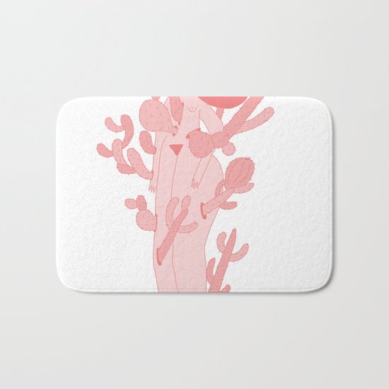 Pink Cactus Bath Mat