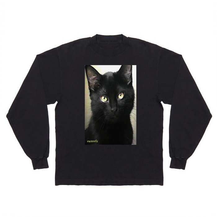 Swoozle's Black Cat in Repose Long Sleeve T Shirt
