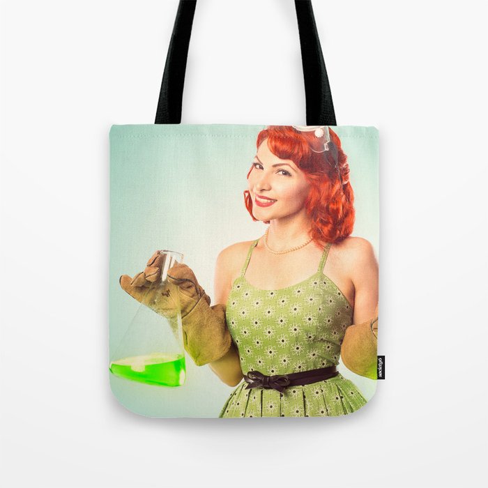 Distractingly Sexy Scientist Pinup Tote Bag