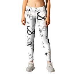 And This - Pattern Leggings | Pattern, Black And White, B W, Gold, Oil, Ink Pen, Drawing, And,  , Ampersand 
