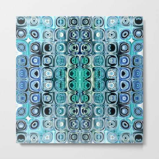 Turquoise And Teal Reflections Metal Print