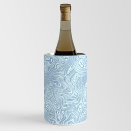 Baby Blue Silk Moire Pattern Wine Chiller