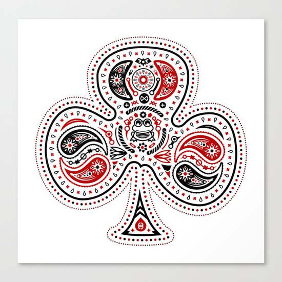 83 Drops - Clubs (Red & Black) Canvas Print