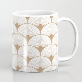 Art Deco Fans - white & gold Coffee Mug