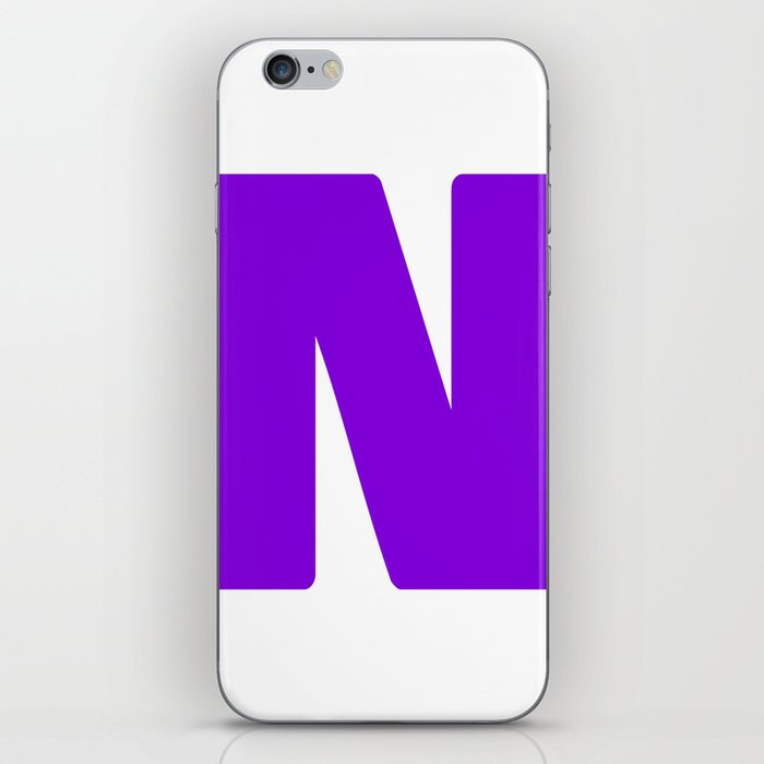 N (Violet & White Letter) iPhone Skin