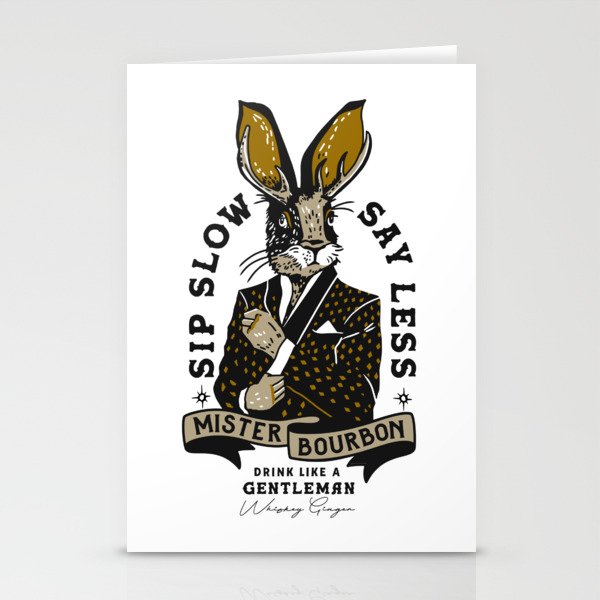Mister Bourbon: Drink Like A Gentleman Jackalope Design Stationery Cards