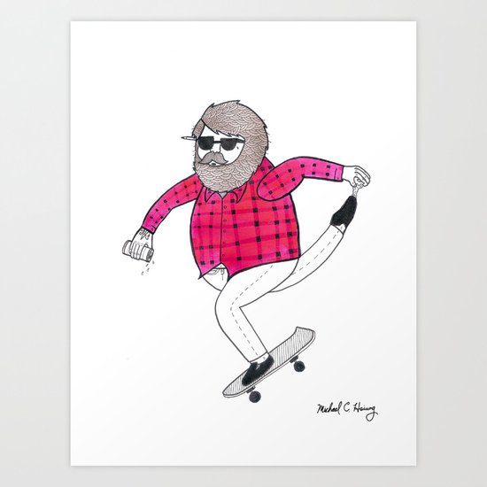 On how to overcome certain obstacles while skateboarding Art Print