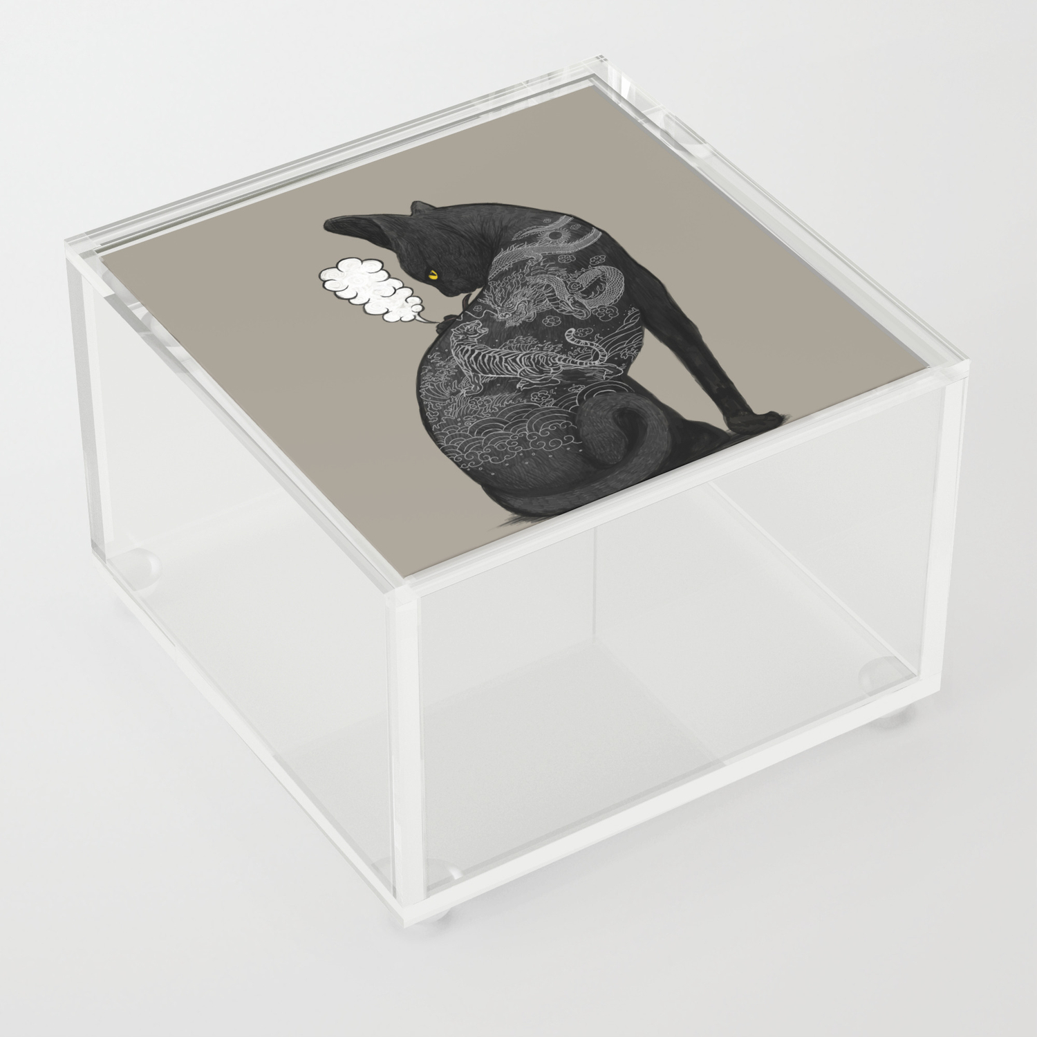 Tattoo Cat Acrylic Box By Tummaw Society6