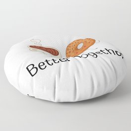 Better Together Cute Coffee and Donut Floor Pillow