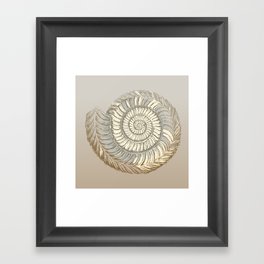 Ammonite Simple Modern Abstract  Illustration  Framed Art Print