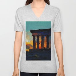 Temple of the Gods V Neck T Shirt