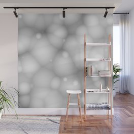 Blurred Ombre Gradient Fuzzy Spots in Gray Wall Mural