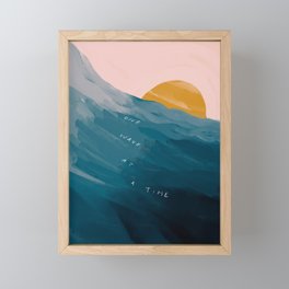 "One Wave At A Time" Framed Mini Art Print
