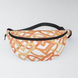 Orange heart abstract  Fanny Pack