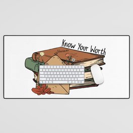 Know Your Worth Inspirational Quote Desk Mat