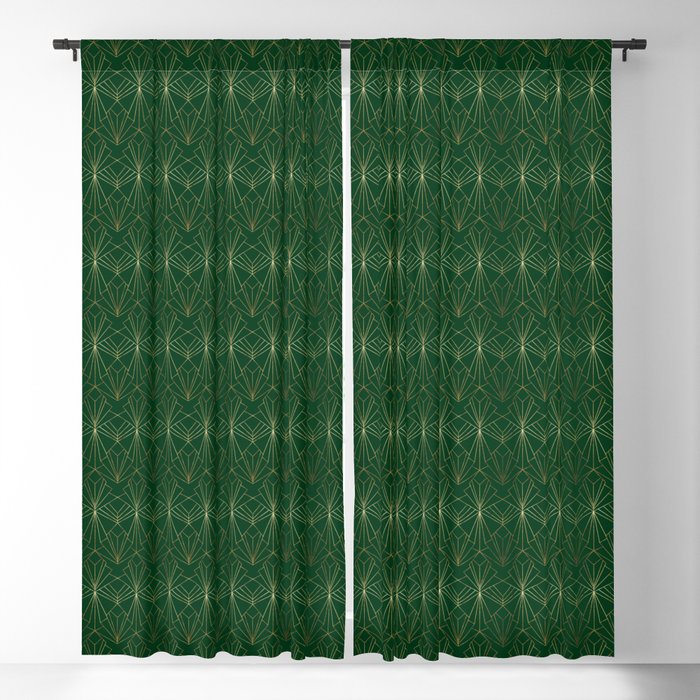 Art Deco in Emerald Green Blackout Curtain