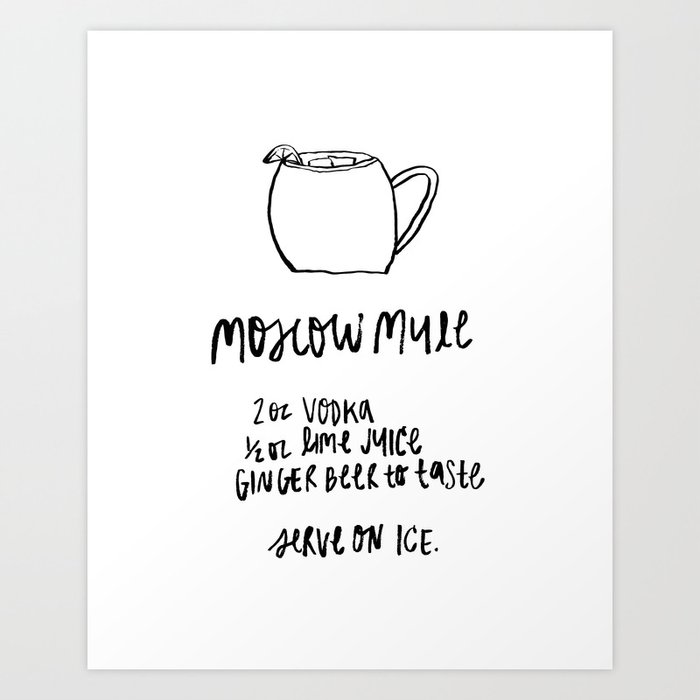 Moscow Mule Cocktail Artwork Print by way of sarahkateillustrates photo relating to Moscow Mule Recipe Printable known as Moscow Mule Cocktail Artwork Print as a result of sarahkateillustrates