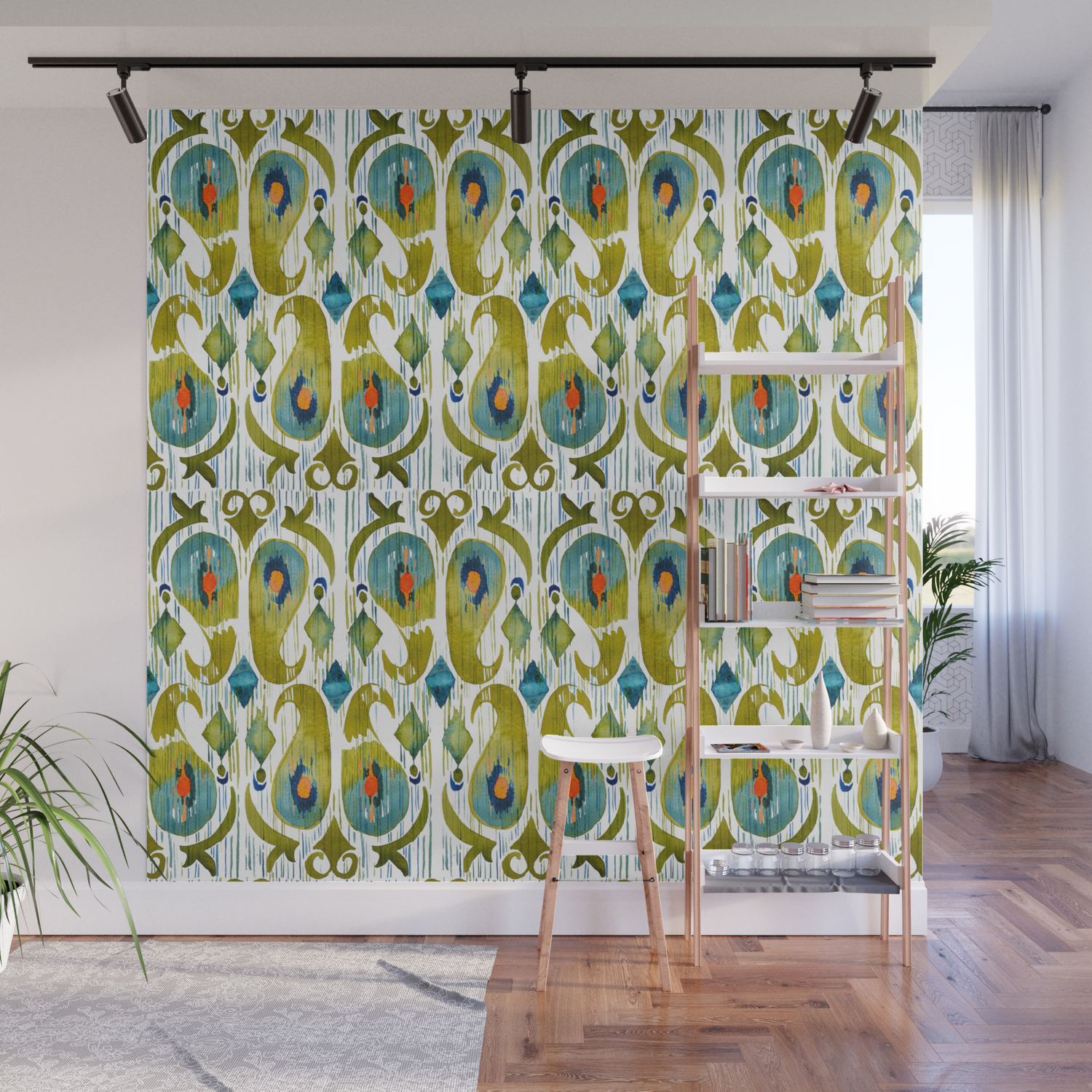 Indian Cucumbers Balinese Ikat Print Mini Wall Mural By Huntleigh Society6