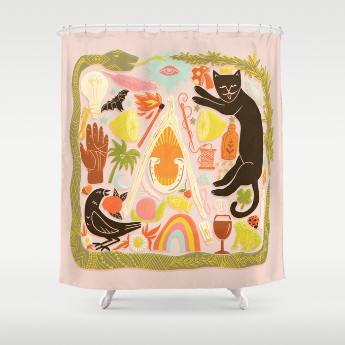 Charmed - Pink and Green Shower Curtain