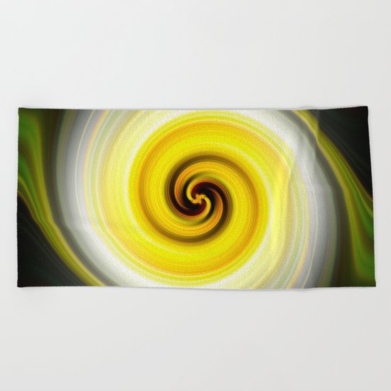 Twirl Yellow Beach Towel