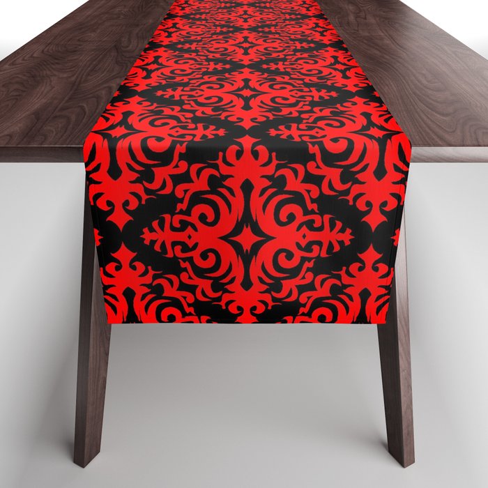 Damask (Red & Black Pattern) Table Runner