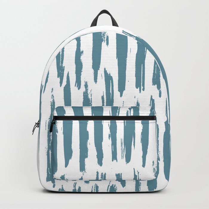 Vertical Dash Teal on White Backpack