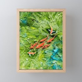 Koi fish schooling Framed Mini Art Print