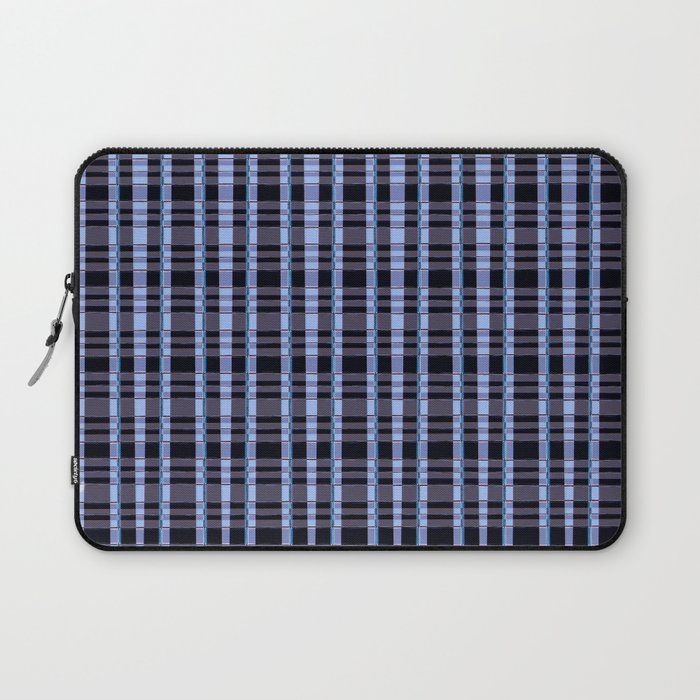 Purple And Blue Modern Plaid Pattern Laptop Sleeve