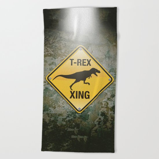 T-Rex Crossing Beach Towel