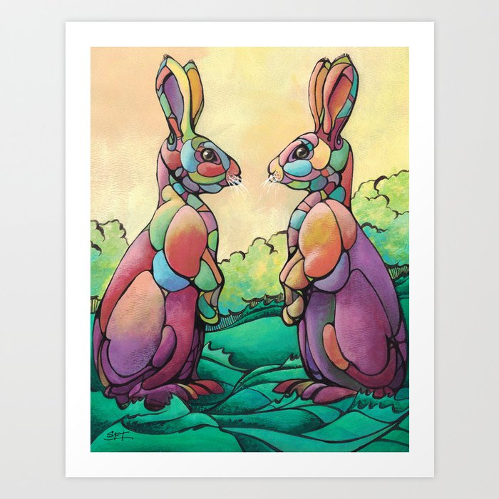 A Pair of Hares Art Print