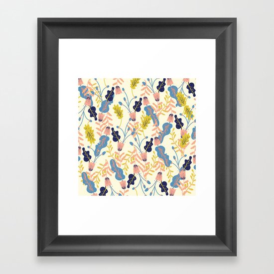 Pastel Floral Pattern Framed Art Print