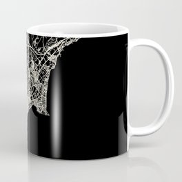 Alicante, Spain - City Map - Black and White  Coffee Mug
