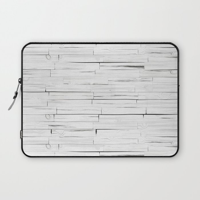 White Wooden Planks Wall Laptop Sleeve