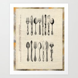 antique cutlery Art Print