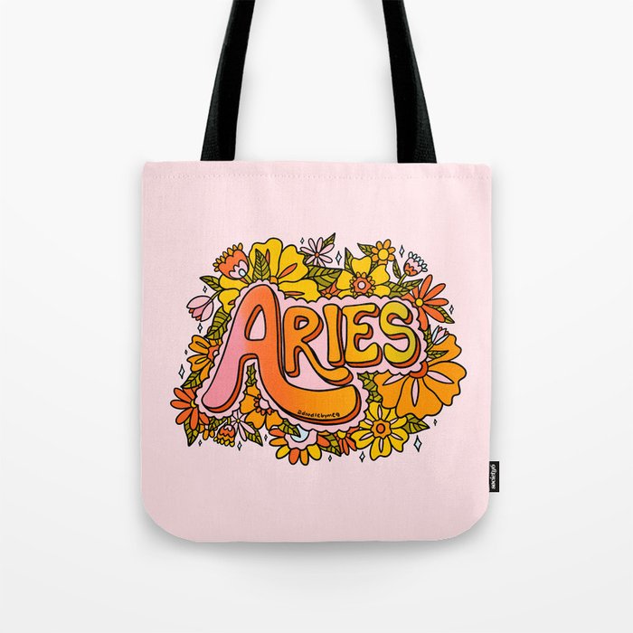 Aries Flowers Tote Bag